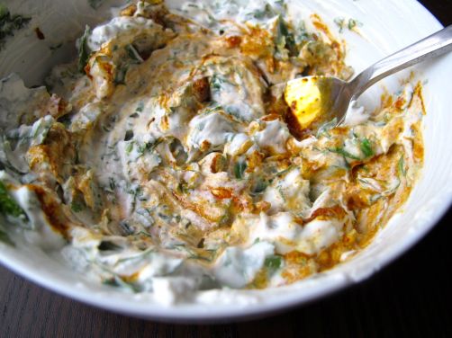 Cilantro, Mint, and Yogurt with Vindaloo Paste