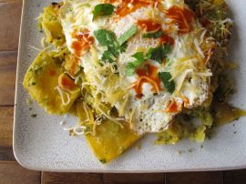 Chilaquiles Verdes with Roasted Tomatillo Salsa