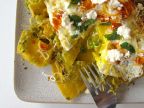 Chilaquiles Verdes with Roasted Tomatillo Salsa Chilaquiles Verdes with Roasted Tomatillo Salsa