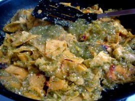 Chilaquiles Verdes with Roasted Tomatillo Salsa