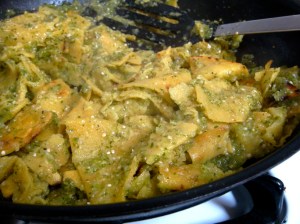 Chilaquiles Verdes with Roasted Tomatillo Salsa