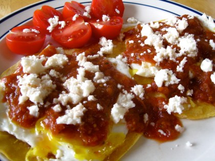 Huevos Rancheros with queso fresco