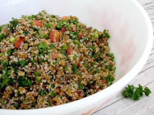 Tabbouleh (Bulgar Wheat Salad with Parsley and Mint)