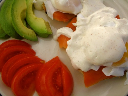 Eggs Benedict with Greek Yogurt Hollandaise Sauce