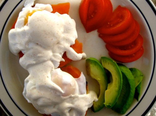 Eggs Benedict with Greek Yogurt Hollandaise Sauce