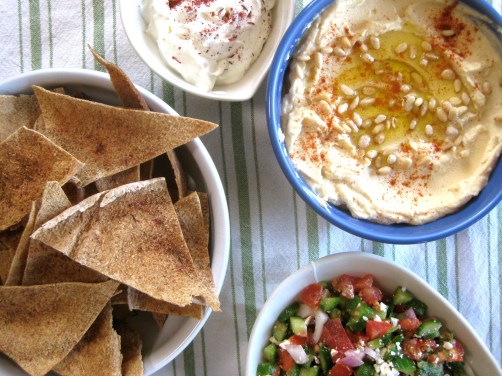 Shepherd's Salad, Pita Chips, Labne Olive Oil Dip, Hummus