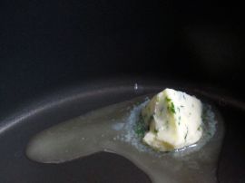 Melting Chive Butter for Cilantro Lime Moules Frites 