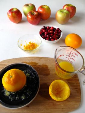 Juicing oranges for Skillet Cranberry Apple Crisp (Gluten-Free)