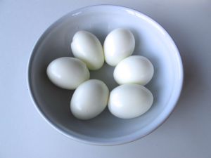 Hard-boiled eggs for Sambal Goreng Telur (Indonesian Egg Curry)