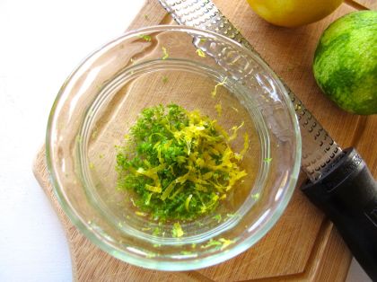Lemon and lime zest for Zesty Lemon Lime Bars