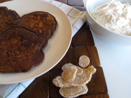 Gingerbread Pancakes with Cinnamon Coffee Whipped Cream