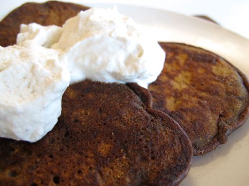 Gingerbread Pancakes with Cinnamon Coffee Whipped Cream