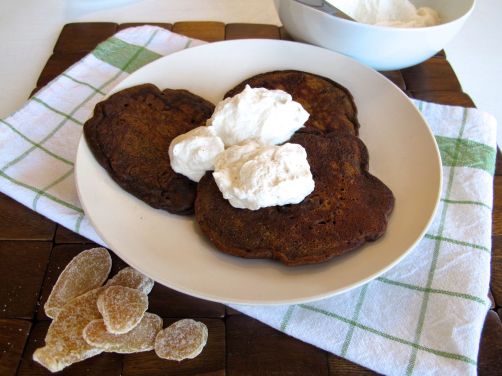 Gingerbread Pancakes with Cinnamon Coffee Whipped Cream