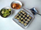 Kimchi Kimbap and Pickled Cucumber Banchan