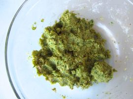 Shaping the falafel dough