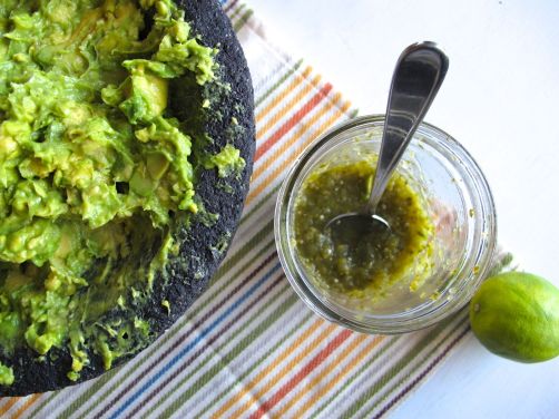 Making Roasted Tomatillo Guacamole Making Roasted Tomatillo Guacamole