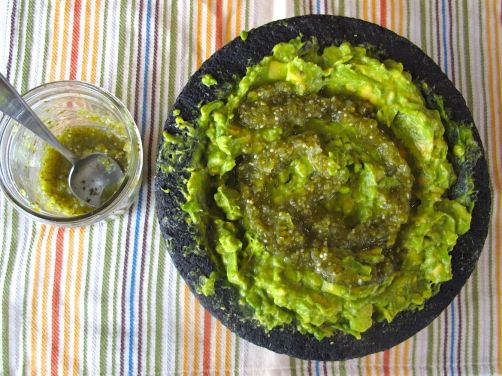 Roasted Tomatillo Guacamole