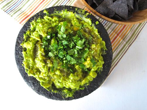 Roasted Tomatillo Guacamole with cilantro Roasted Tomatillo Guacamole with cilantro
