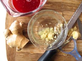 Blood Orange Juice and Ginger for Rhubarb Blood Orange Ginger Jam