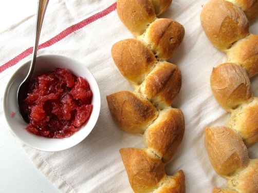 Epi Baguettes with Rhubarb Ginger Jam