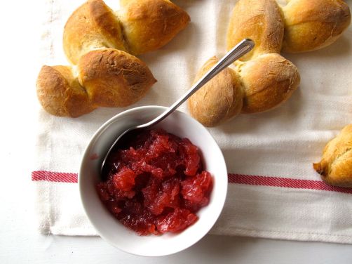 Epi Baguettes with Rhubarb Ginger Jam