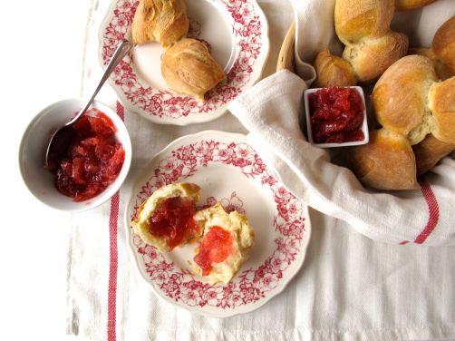 Epi Baguettes with Rhubarb Ginger Jam