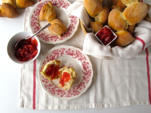 Epi Baguettes with Rhubarb Ginger Jam