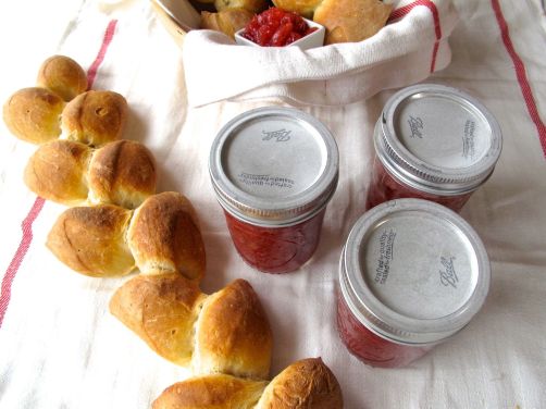 Epi Baguettes with Rhubarb Ginger Jam