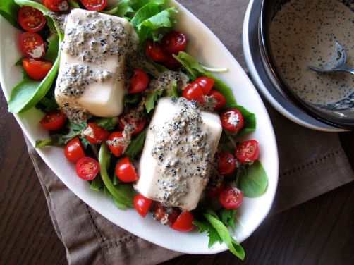 Japanese Tofu with Creamy Kurogoma (Black Sesame) Dressing