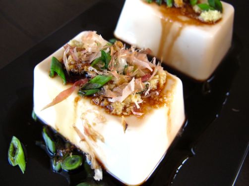 Japanese Tofu with Ginger, Scallions, and Katsuobushi
