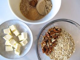 Ingredients for Berry Rhubarb Crisp (Gluten-Free)