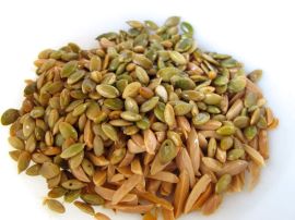 Fried pepitas and almonds Fried pepitas and almonds