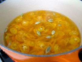 Making Kumquat Cardamom Marmalade