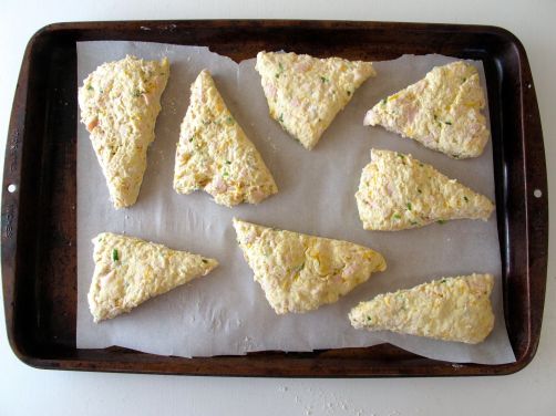 Peppered Turkey Scones with cheese and scallions