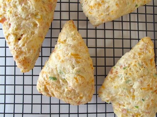 Peppered Turkey Scones with cheese and scallions