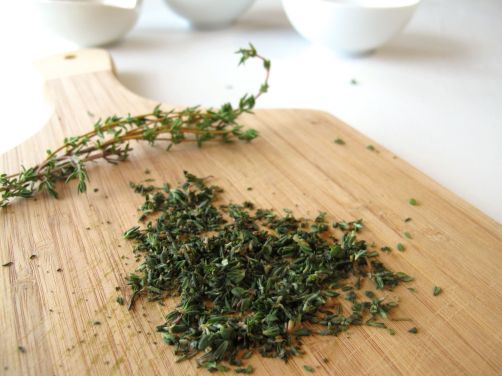 Fresh thyme for Za'atar Roasted Chickpeas