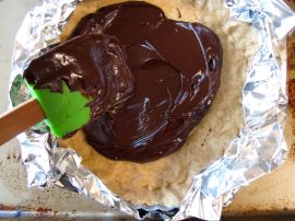 Making Raspberry Chocolate Tart with Coconut Crust Making Raspberry Chocolate Tart with Coconut Crust