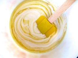 Stirring in the coconut milk Stirring in the coconut milk