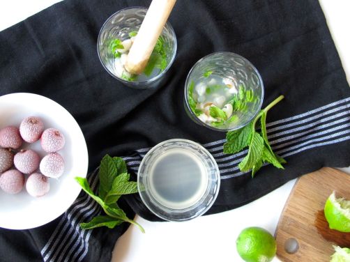 Making Lychee Mojitos