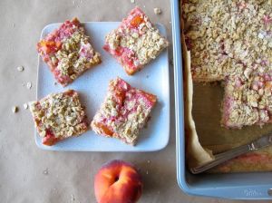Peach Rhubarb Oatmeal&nbsp;Bars