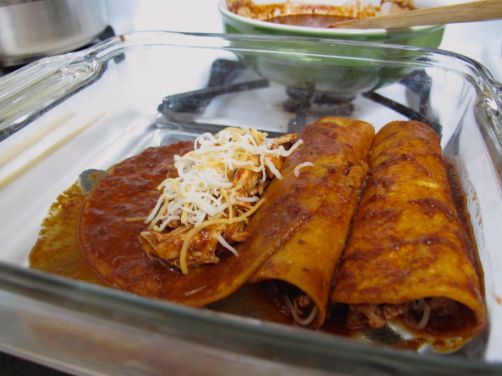Making Mole Enchiladas