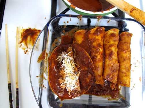 Making Mole Enchiladas