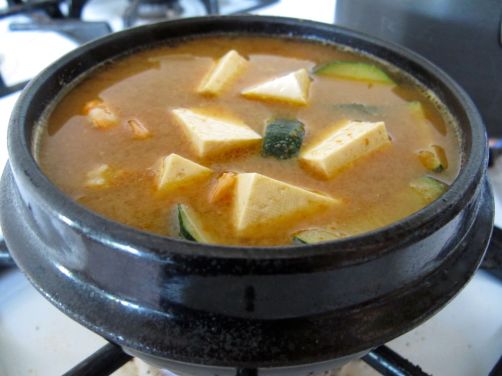 Doenjang Jjigae (Korean Savory Stew with zucchini, tofu, and shrimp) Doenjang Jjigae (Korean Savory Stew with zucchini, tofu, and shrimp)