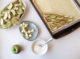 Making French Apple Tart with Brown Sugar Cinnamon Glaze