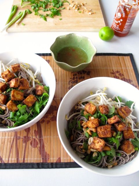 Vietnamese Style Soba (Bun Chay) with Baked Peanut Tofu and Nuoc Cham Sauce Vietnamese Style Soba (Bun Chay) with Baked Peanut Tofu and Nuoc Cham Sauce