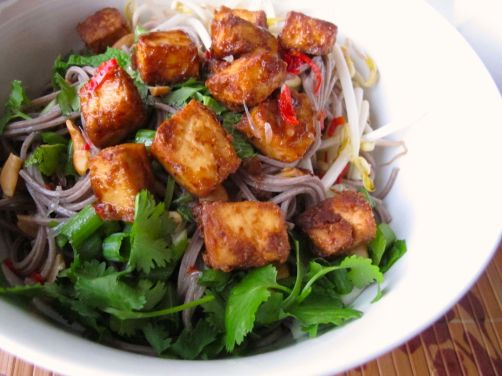 Vietnamese Style Soba (Bun Chay) with Baked Peanut Tofu and Nuoc Cham Sauce Vietnamese Style Soba (Bun Chay) with Baked Peanut Tofu and Nuoc Cham Sauce