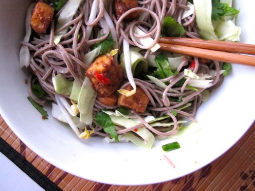 Vietnamese Style Soba (Bun Chay) with Baked Peanut Tofu and Nuoc Cham Sauce Vietnamese Style Soba (Bun Chay) with Baked Peanut Tofu and Nuoc Cham Sauce