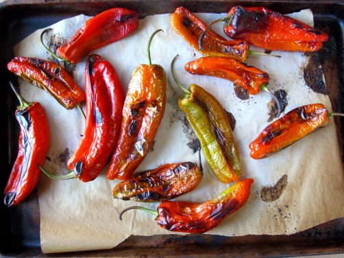 Roasting Peppers for Muhammara and Hummus