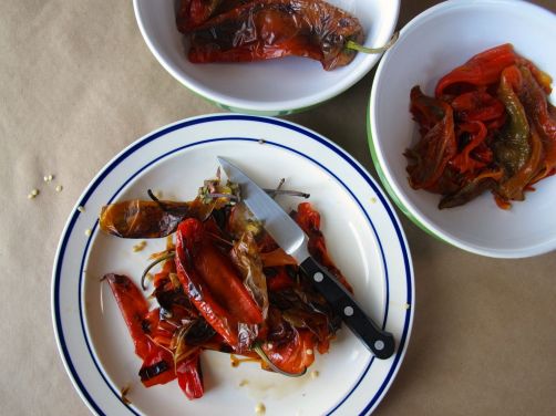 Roasting Peppers for Muhammara and Hummus