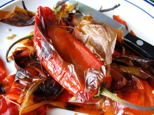 Roasting Peppers for Muhammara and Hummus